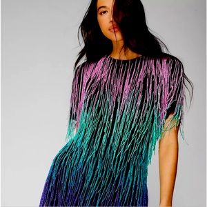 ~Beaded Tassel Mini Dress~